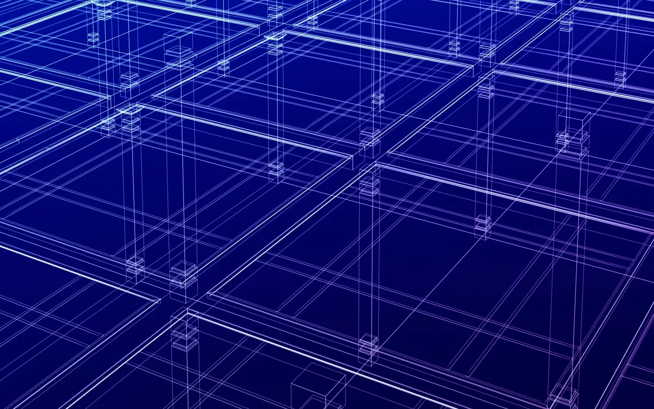 Structure of identical semitransparent blocks 
